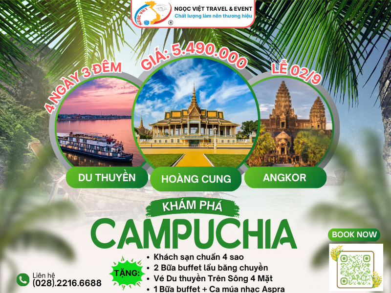 TOUR CAMPUCHIA - SIEM REAP - PHNOMPENH - LỄ 02/09 - XE LIMOUSINE